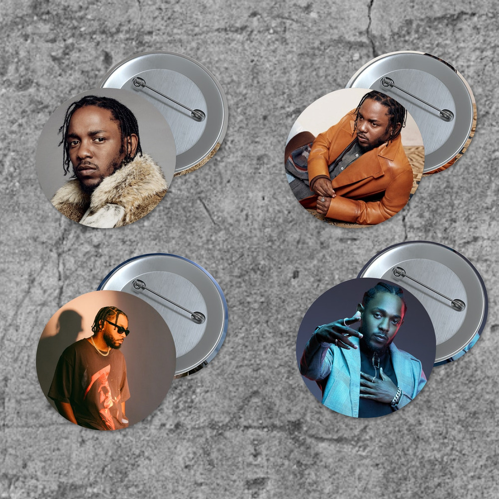 Kendrick Lamar 1.5 Inch Pinback Buttons Music Rap Pop Artist Stocking Stuffer